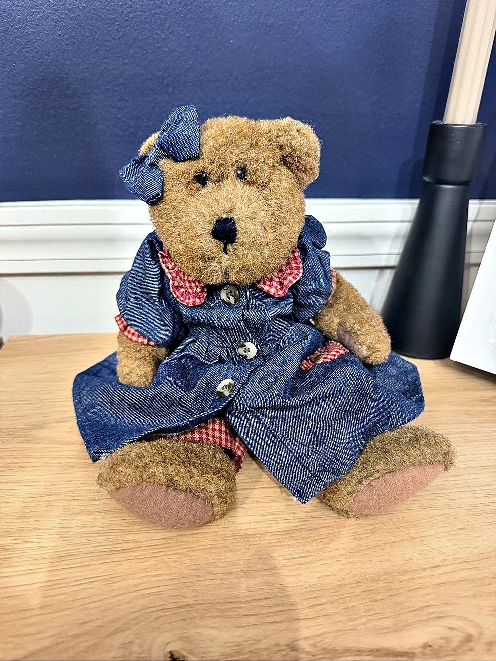 The Boyds Bear Teddy Bear in Blue Denim Outfit